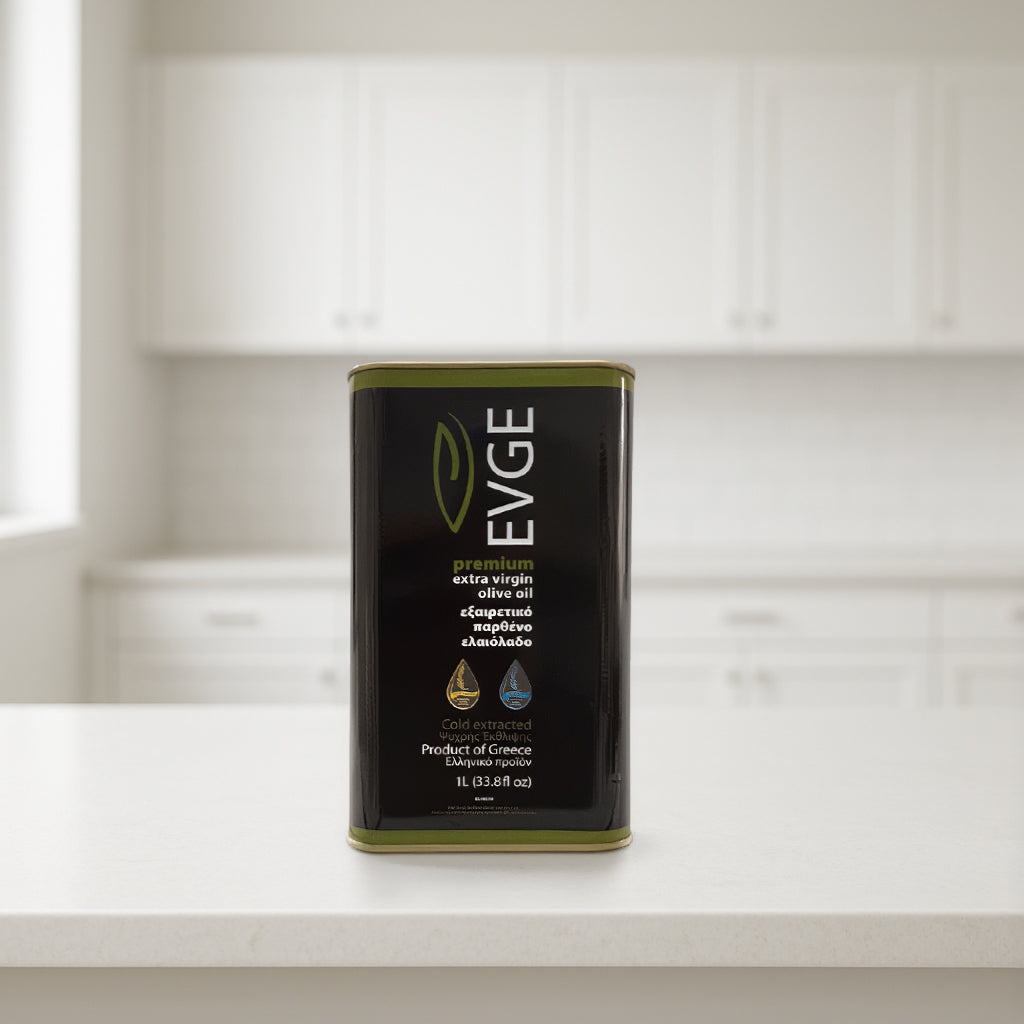 EVGE Extra Virgin Olive Oil – 1L (33.8 fl oz) Can – 2025 Harvest