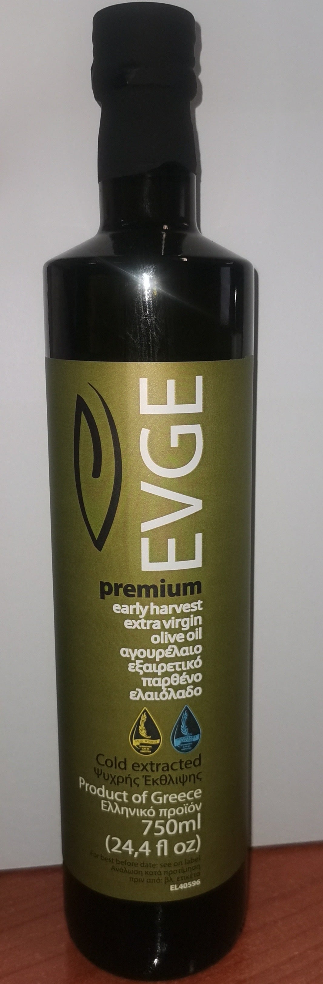 EVGE Early Harvest Extra Virgin Olive Oil 750ml (25.4 fl oz) 2026 harvest