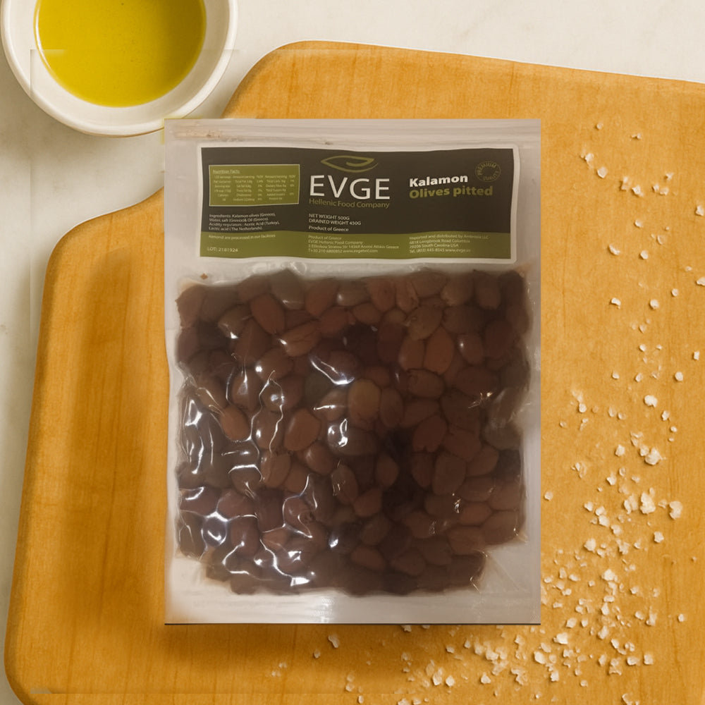Kalamata Pitted Olives – 1 lb (450 g (15.9 oz)) Bag
