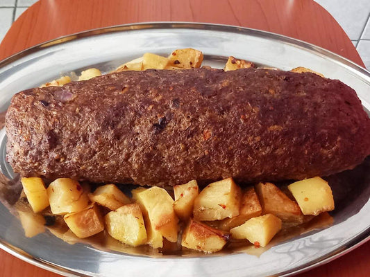Greek Style Meatloaf / Burgers with Potatoes