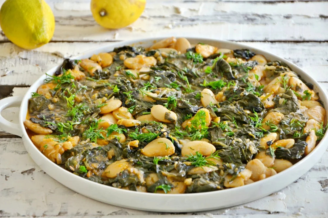Gigantes Beans with Spinach