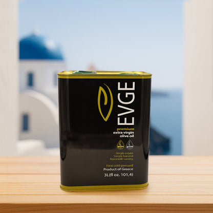 EVGE Extra Virgin Olive Oil – 3L (101 fl oz) Can – 2026 Harvest