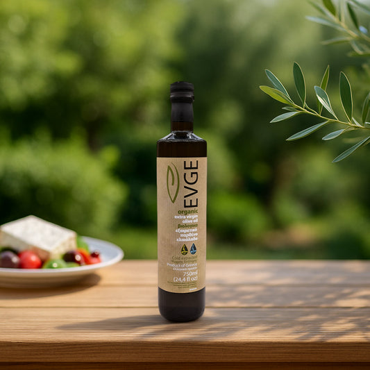 EVGE Extra Virgin Olive Oil – 750 ml (25.4 fl oz) USDA Certified Organic Bottle – 2025 Harvest