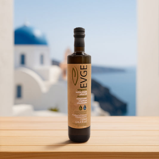 EVGE Extra Virgin Olive Oil – 750 ml (25.4 fl oz) USDA Certified Organic Bottle – 2025 Harvest
