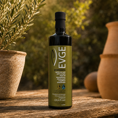 EVGE Early Harvest Extra Virgin Olive Oil 750ml (25.4 fl oz) 2026 harvest