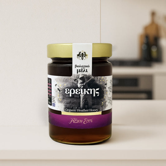 Organic Greek Heather Honey – Corinthia, Peloponnese 470 g (16.6 oz)