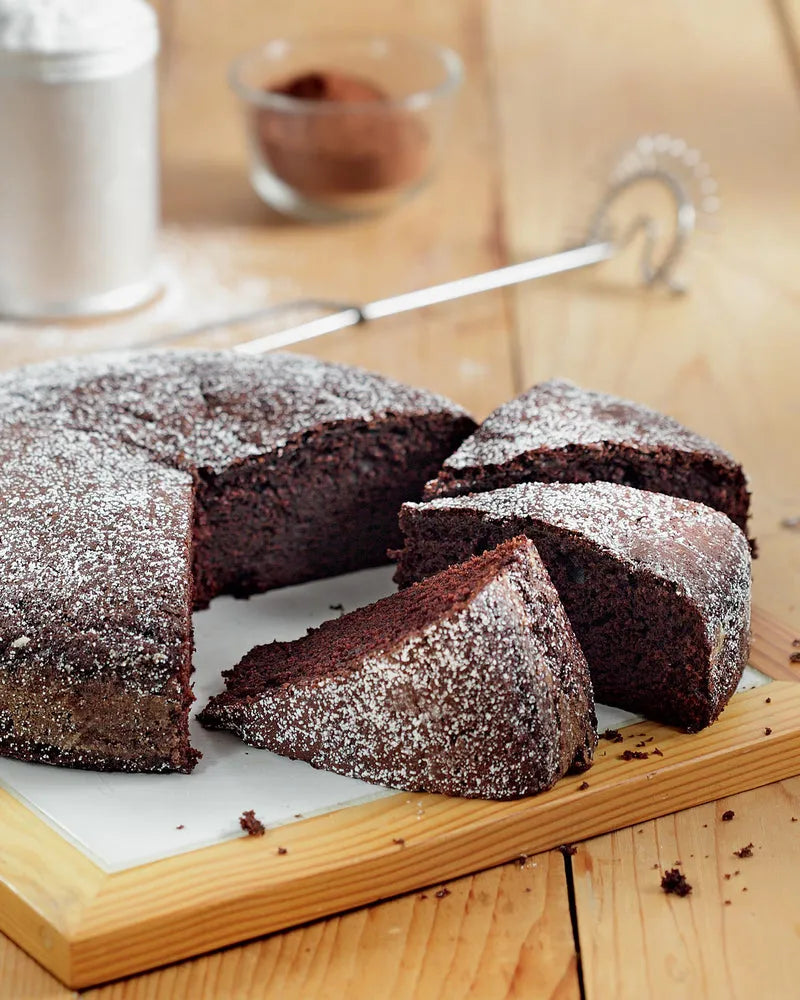 Dark chocolate olive oil cake